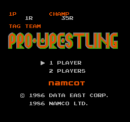 Tag Team Pro-Wrestling Title Screen